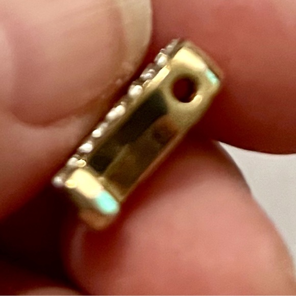 Zodiac Sign LEO Slide Charm / Pendant  - Gold Tone - Pave Set Stones - Picture 4 of 6